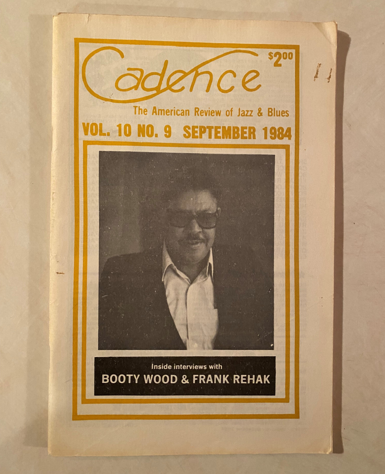 CADENCE Jazz Magazine September 1984 BOOTY WOOD Frank Rehak
