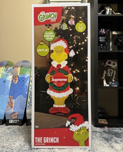 Supreme Grinch 3 Foot Blow Mold Christmas Decoration LED
