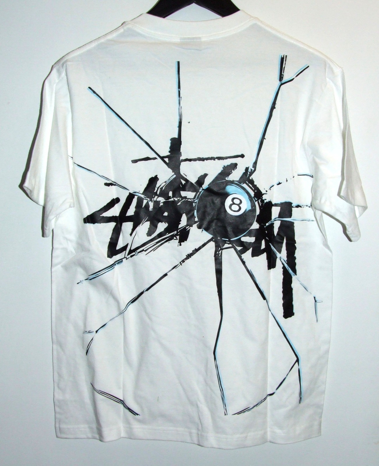 Stüssy “Shattered 8 Ball” White Tee T-Shirt - NWOT - Size
