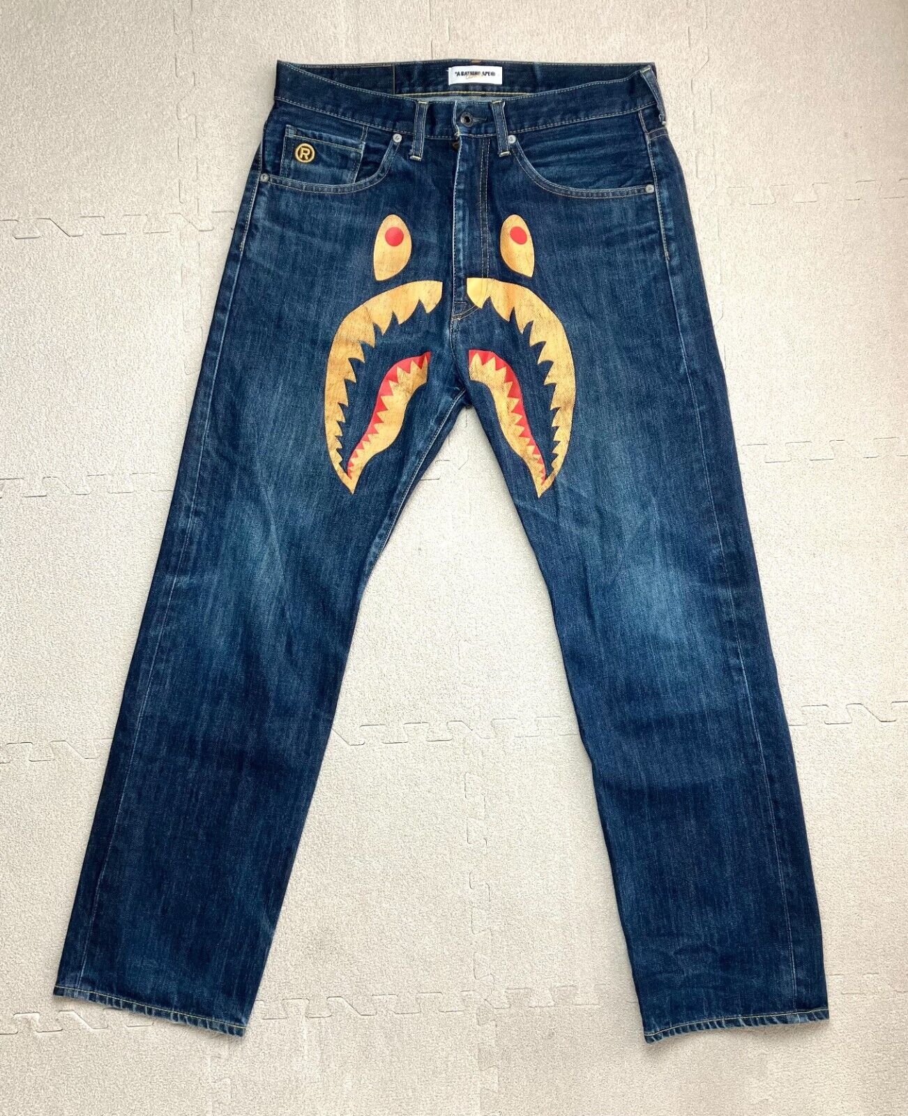 Bape Shark WGM Indigo Denim Size M authentic a bathing ape Bape Shark WGM Indigo Denim Size M authentic a bathing ape