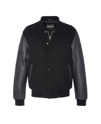 Schott NYC Varsity Jacket Cowhide Leather Black