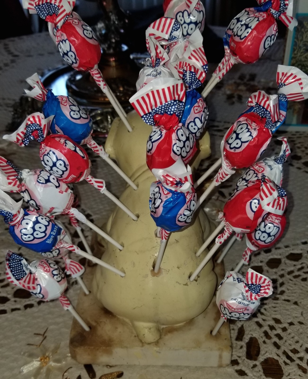 1930's Watta Pop chalkware dog bulldog advertisement display figure 1 cent Store