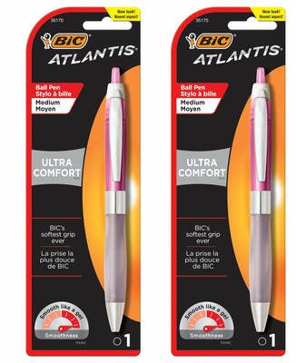 BIC Atlantis Ultra Comfort Retractable Ballpoint Pen 2 Pack-Black Ink