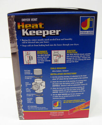 CHK100ZW Dryer Vent Heat Keeper Saver Dundas Jafine Winter and Summer Positions