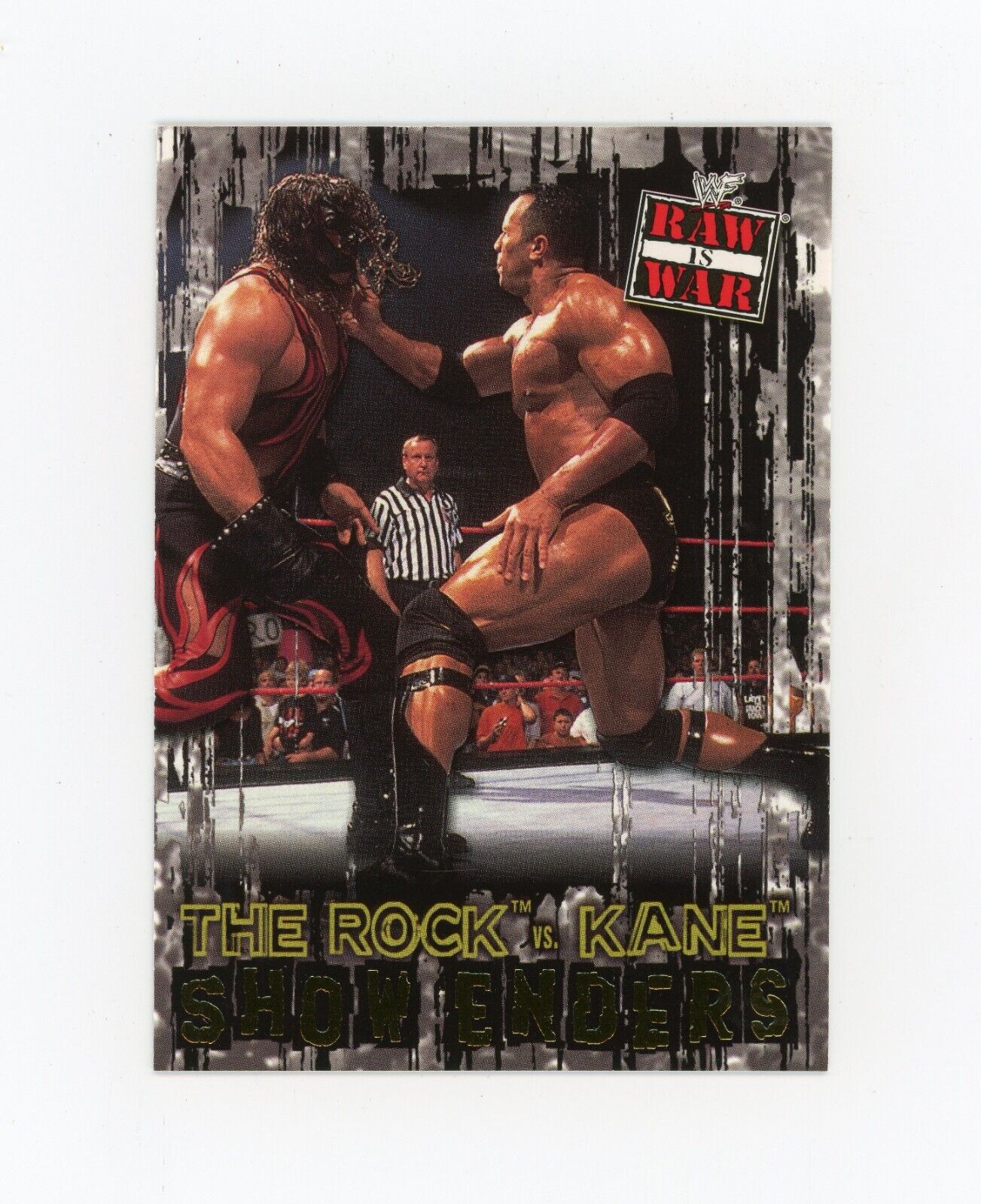 THE ROCK vs KANE 2001 Fleer WWF War Zone Show Enders #98 JM