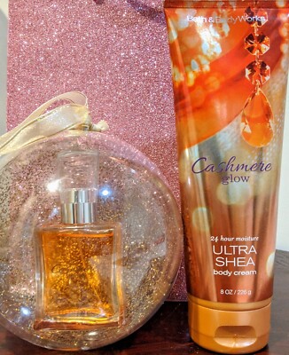 Bath and Body Works Cashmere Glow Perfume & Body Cream SET 1oz/30ml NEW!