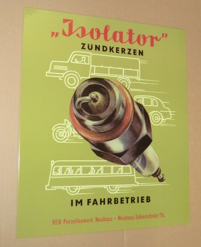 Blechschild Isolator ZÃ¼Ndkerzen  Ca.34x39cm