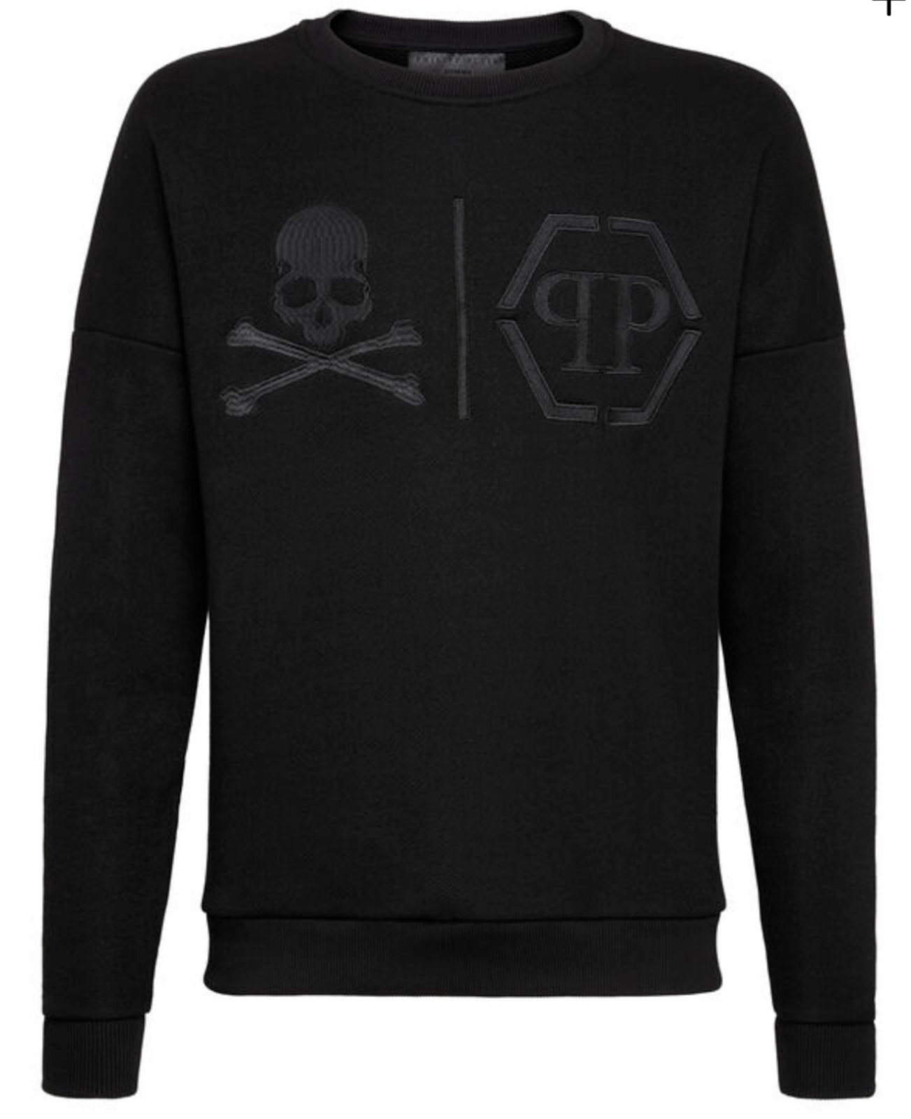 Pre-owned Philipp Plein Homme Skull Statement Sweatshirt Pullover Sweater Jumper Xl In Black