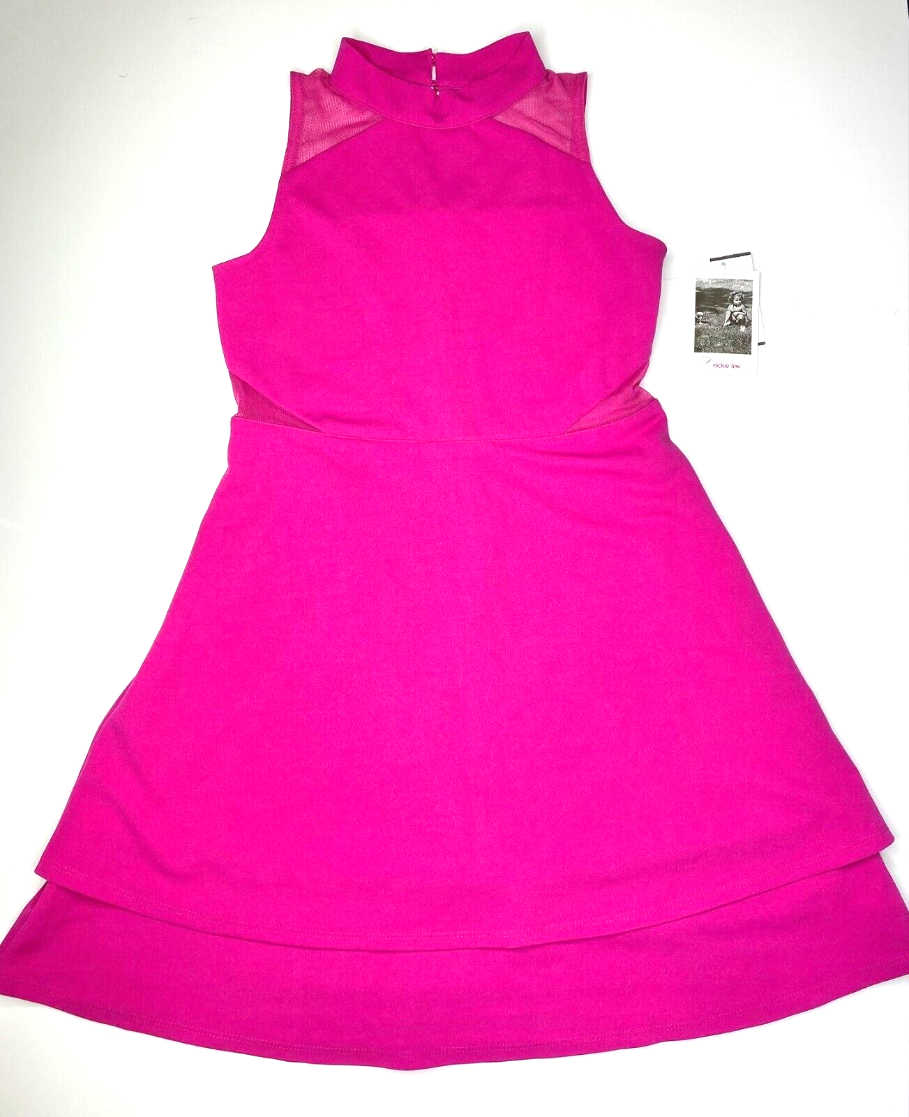   Эластичное платье А-силуэта LNL Love Nickie Lew Magenta Illusion с вырезами 12 Nordstrom