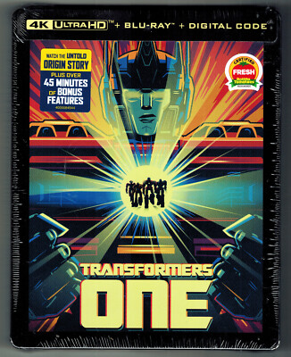 Transformers ONE Steelbook 4K Hemsworth Johansson Buscemi Fishburne Keegan new