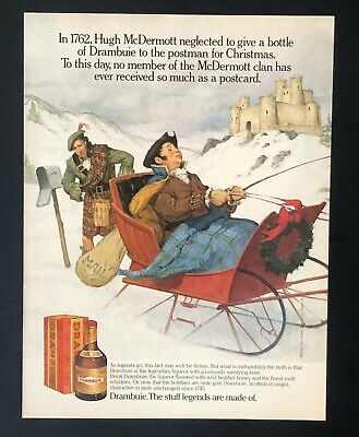 1988 Drambuie Advertisement Postman Wont Deliver Mail No Xmas Gift Vtg Print AD