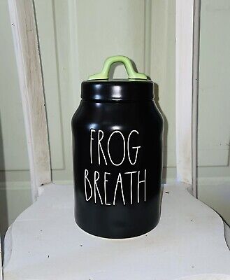 New Rae Dunn by Magenta Black LL *FROG BREATH* Canister Halloween 2022