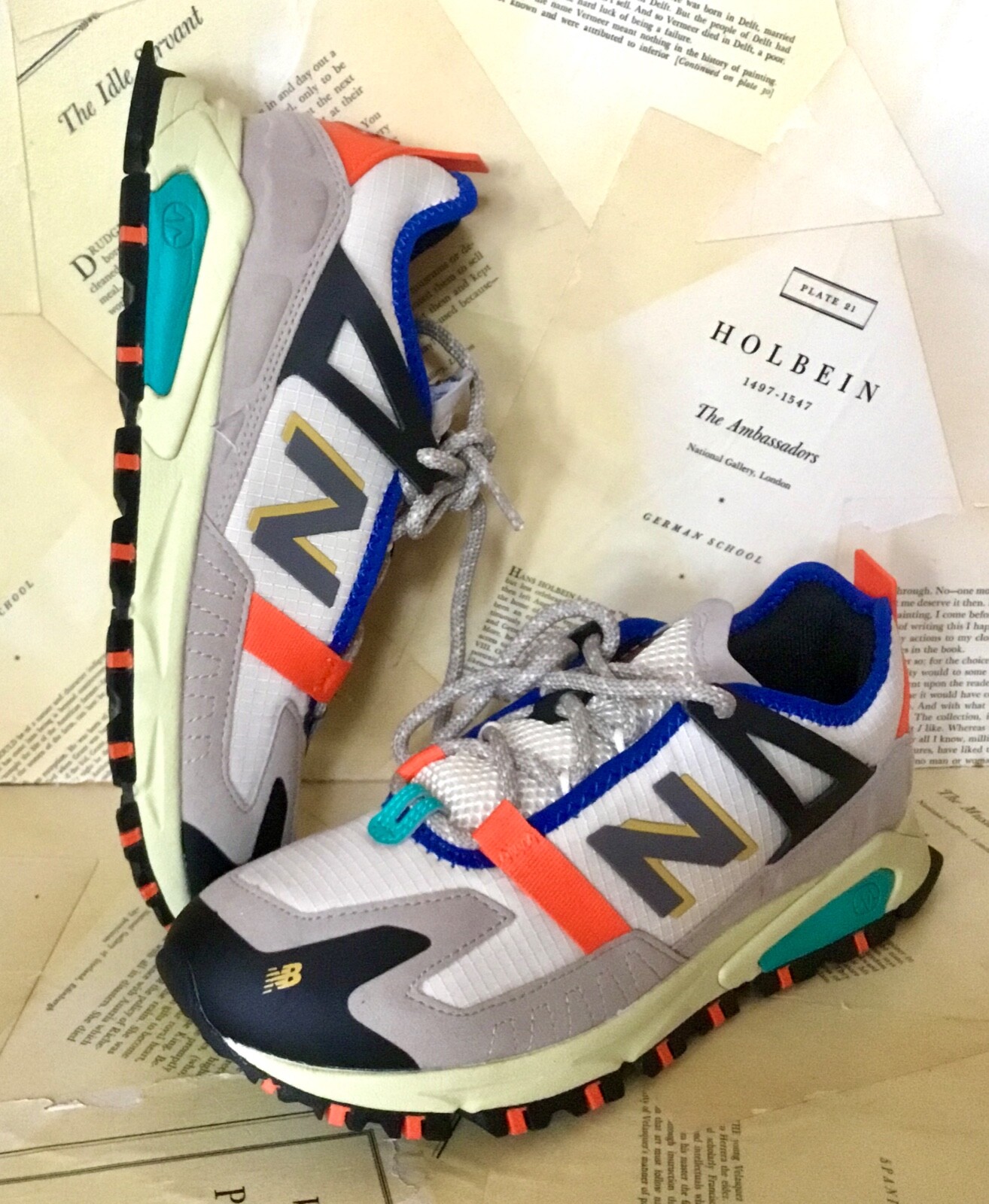 

Кроссовки New Balance X — Racer Trail Cushioned Бежевый Серый Синий Оранжевый 8 НОВИНКА, Blue gray, X - Racer Trail