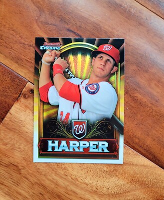 Bryce Harper 2011 Bowman Chrome Exclusive Gold Refractor Rookie Nationals #BCE1