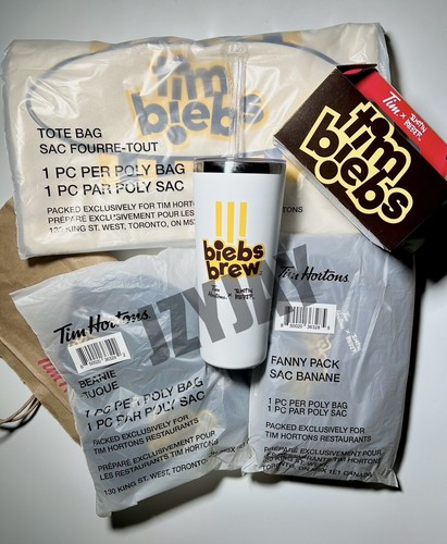 Tim Biebs Justin Bieber x Tim Hortons Full Set Merchandise