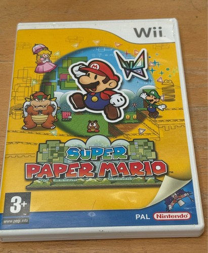 Super Paper Mario Nintendo Wii Game Disc Case Platformer Adventure