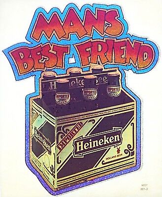 Original Vintage Mans Best Friend Heineken Beer Iron On (Best Friend Iron On Transfers)