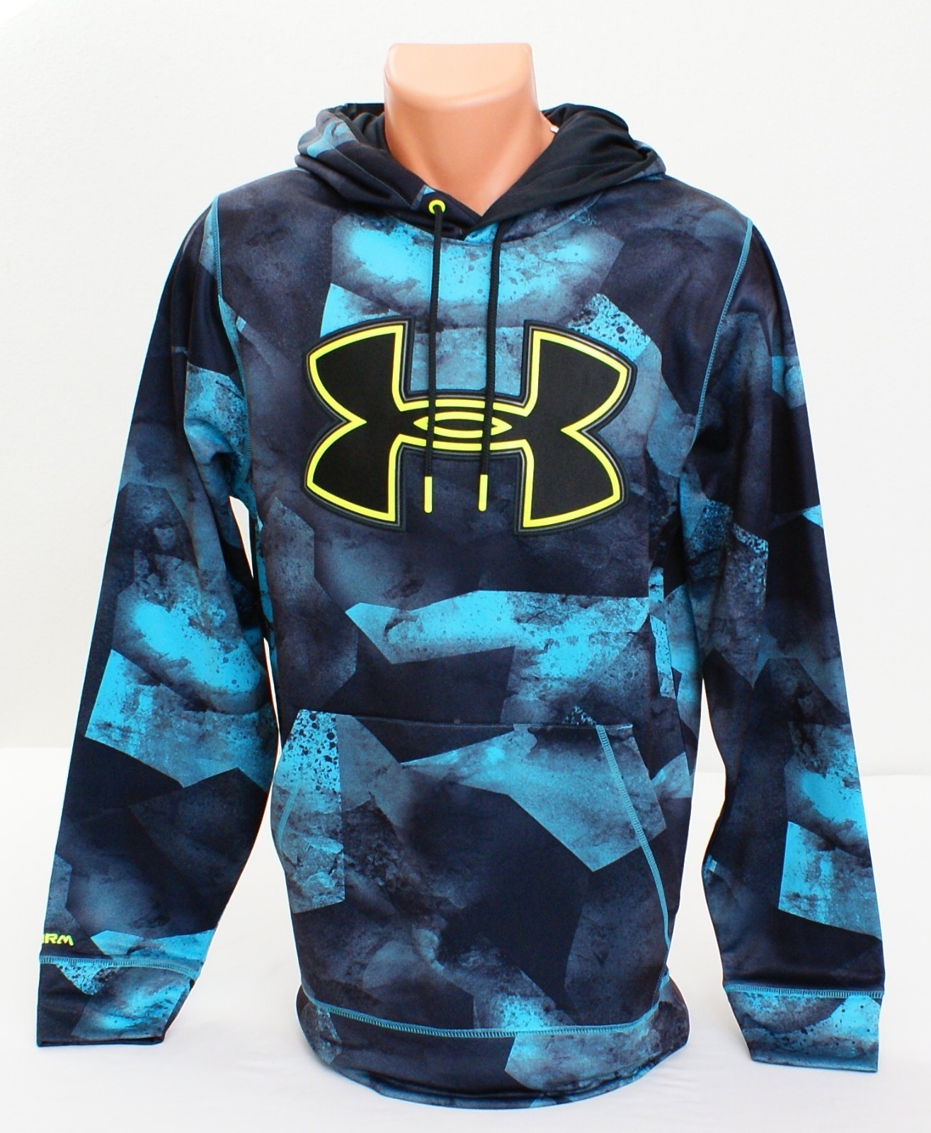 Under Armour Storm Blue Printed Big Logo Hooded Sweatshirt Hoodie Men's NWT  | eBay