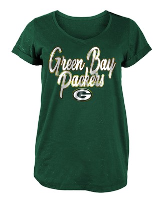 Женская рубашка из фольги с блестящим принтом Green Bay Packers