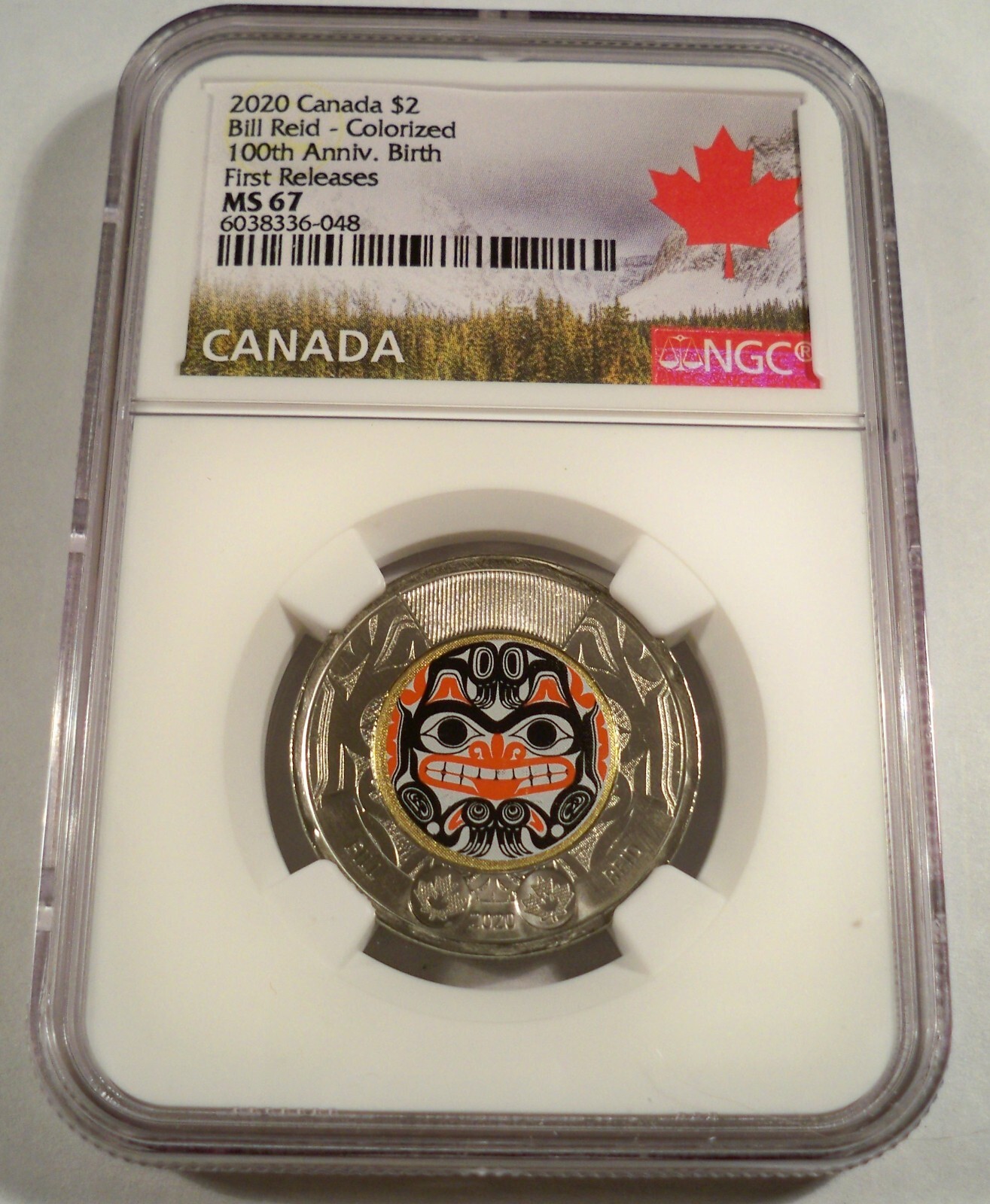 2022 $2 CANADA BILL REID COLORIZED NGC MS 67 POLAR BEAR TYPE