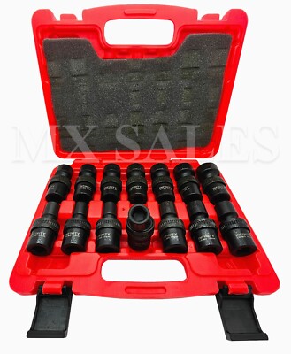 14pc 1 /2'' Dr.  6pts Cr-MO Swivel Shallow Universal Impact Socket Set 10-24mm