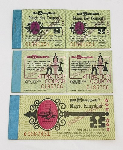 1970's - 1980' s Walt Disney World Magic Kingdom Ticket