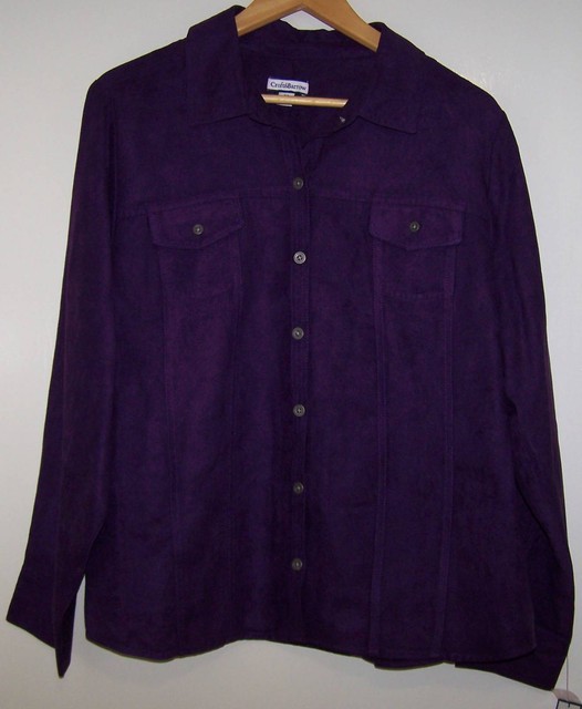 XL Purple Tailored Shirt Suede Feel NWT 