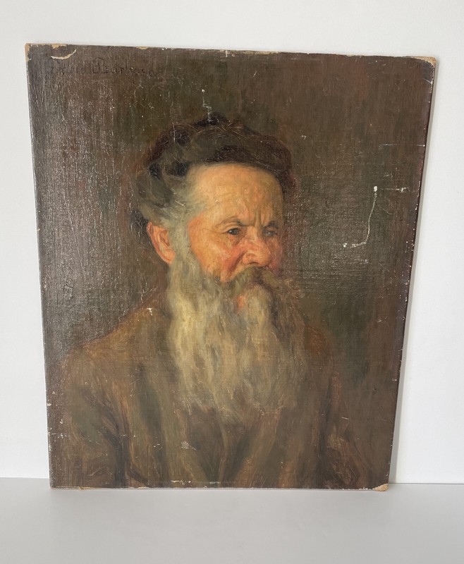 Tableau Ancien Huile Portrait LÃ©Onard De Vinci  Dario Barbosa 1880-1952 BrÃ©Sil