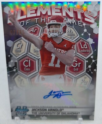2023 Bowman U Elements Of The Game Silver Foil Jackson Arnold Autograph #07/75