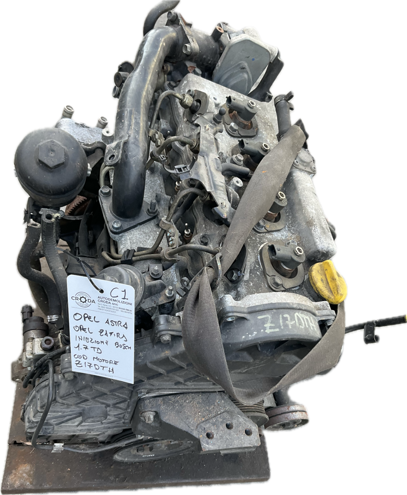 Motore completo per modello OPEL 1.7 DIESEL codice Z17DTH 148.000 km BOSCH