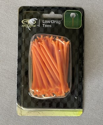 Athletic Works Low Drag Golf Tees, 40 Count 2.75'', Orange, New