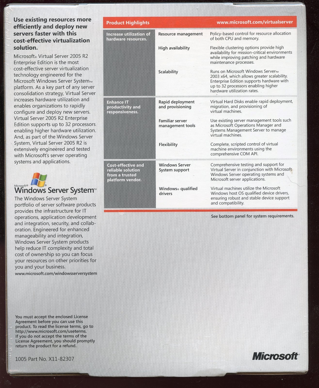 Factory Sealed - A9P-00165 Microsoft Virtual Server 2005 R2 Enterprise Edition