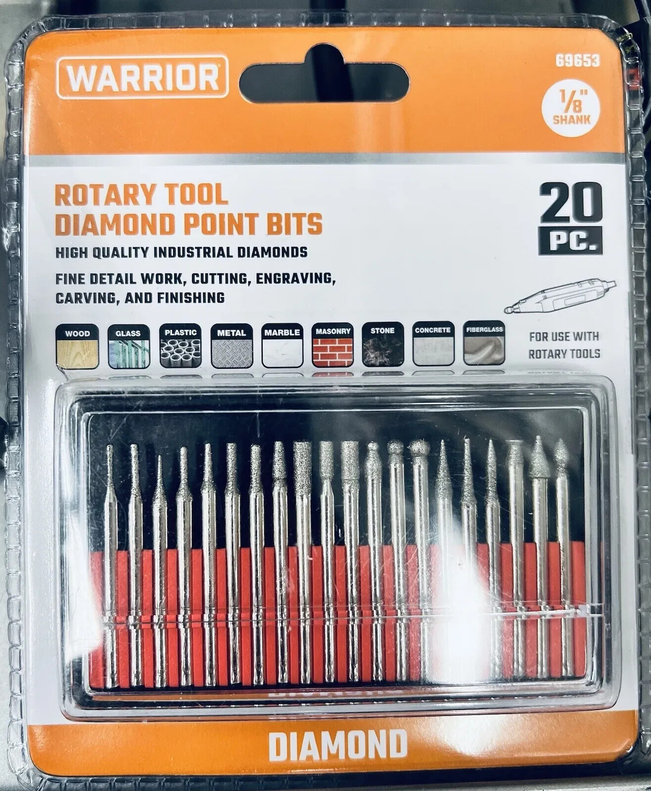 Diamond Point Rotary Bit Set 20 Pc. Diamond Point Rotary Bit Set 20 Pc.