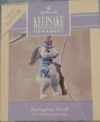      Hallmark 1991 Springtime Stroll Keepsake Ornament Easter QEO5167 NIB