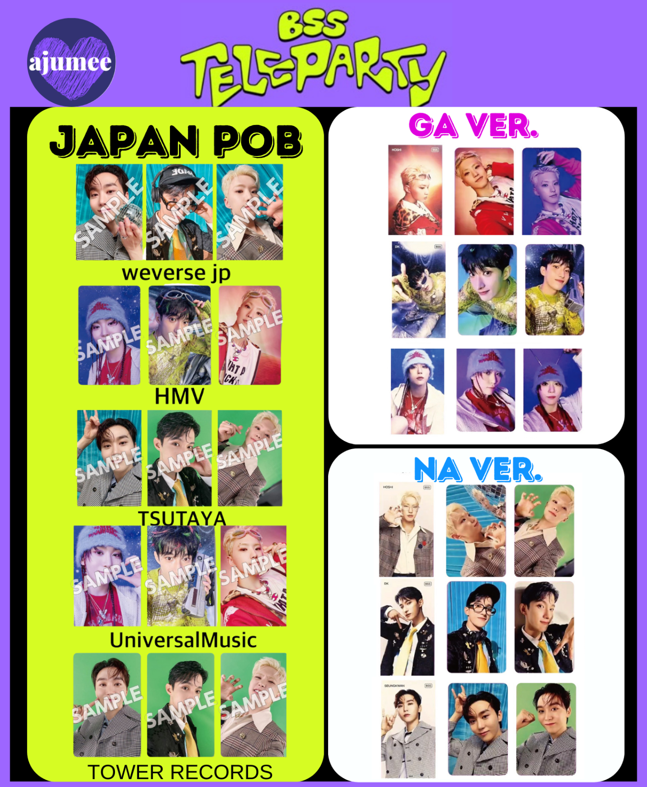 BSS 2nd Single Album ' TELEPARTY ' JAPAN POB Photo Card BSS 2nd Single Album ' TELEPARTY ' JAPAN POB Photo Card