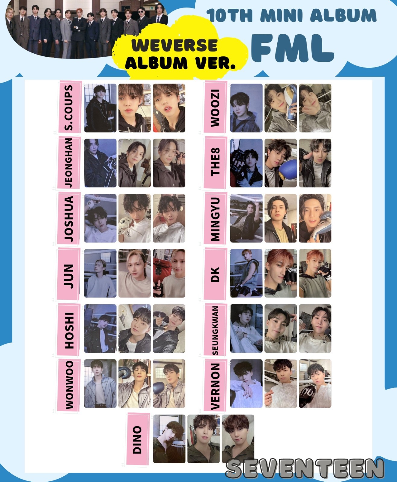 SEVENTEEN(セブンティーン・セブチ) fml 開封アルバム トレカ