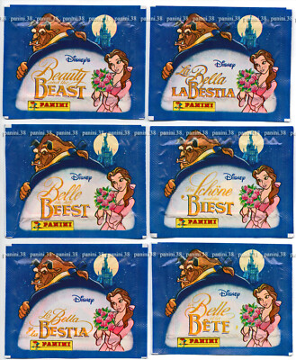 RARE !! Pochette ''LA BELLE ET LA BETE'' bustina, packet, tute PANINI DISNEY 1992