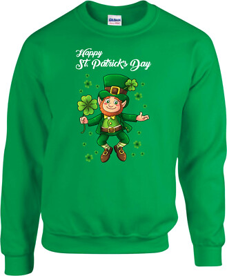 Happy  St Patricks Day Jumper, Leprechaun Irish Unisex Tee Top
