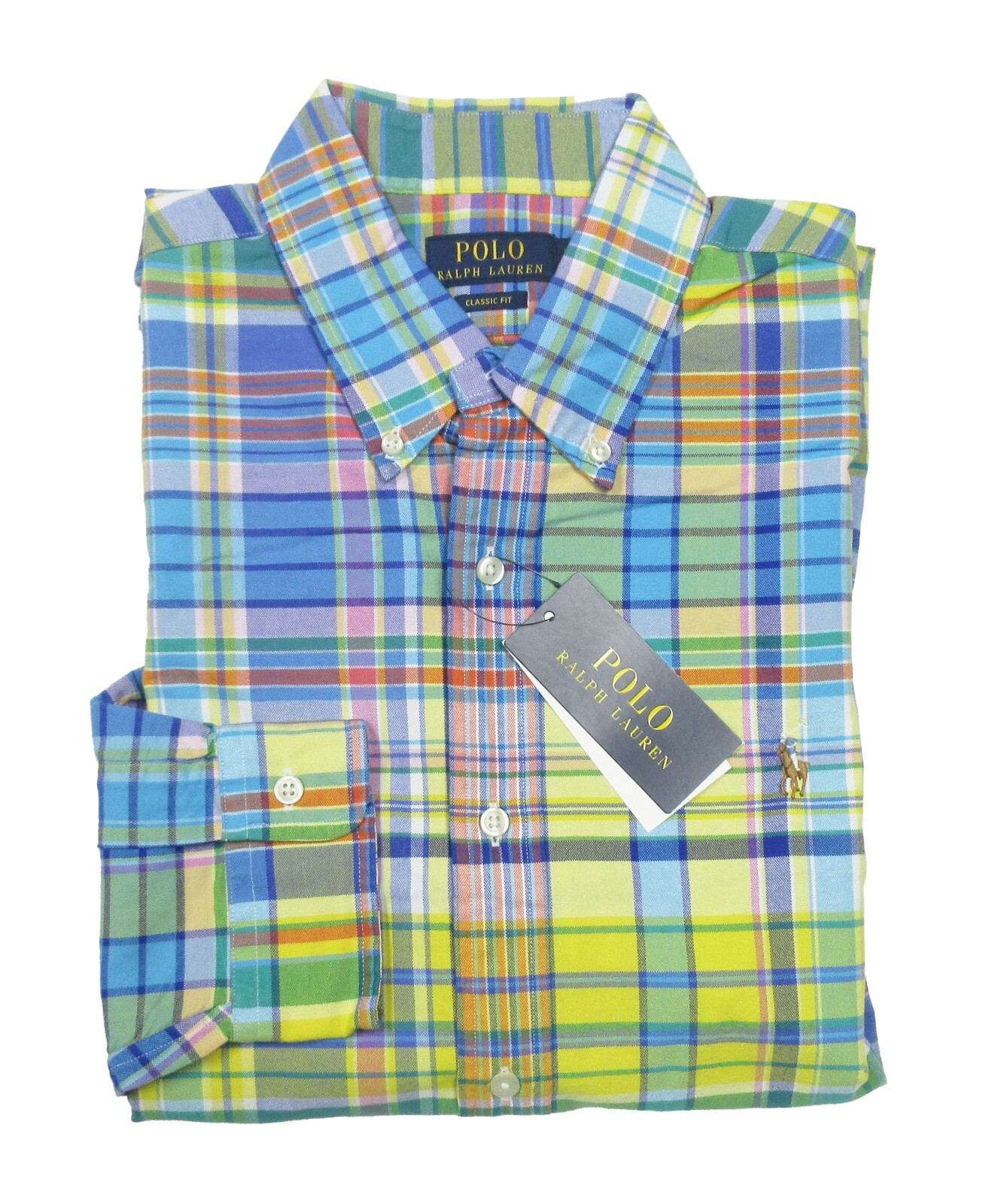 Polo Ralph Lauren Men's Yellow Multi Plaid Classic Fit