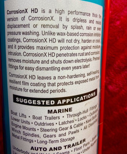 Corrosion X HD- Kills Corrosion/Rust, Water Resistant, HEAVY DUTY, Aerosol 12oz