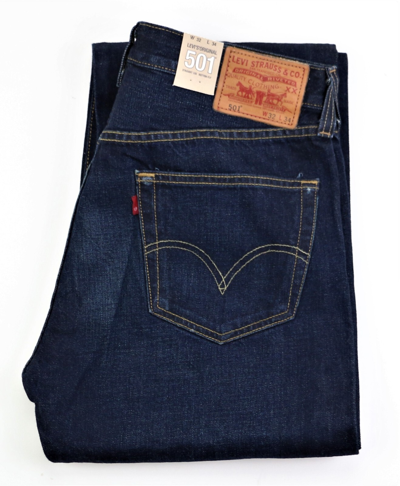 

Новые мужские джинсы Levis 501 Selvedge размера W32 L34 Heavyweight Old Stock XX, Синий