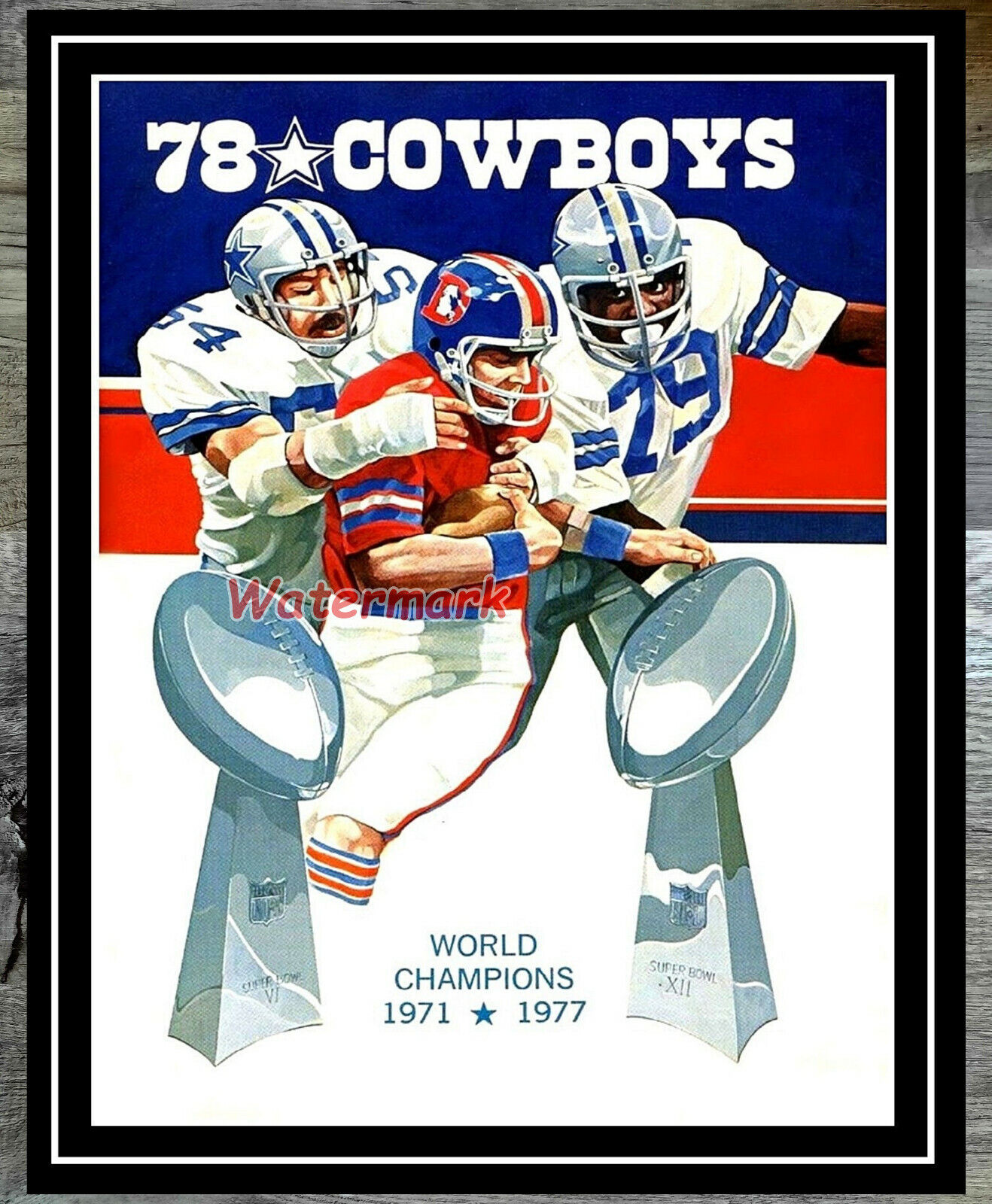 NFL Vintage Dallas Cowboys Super Bowl Champion 1971 - 1977 8 NFL Vintage Dallas Cowboys Super Bowl Champion 1971 - 1977 8