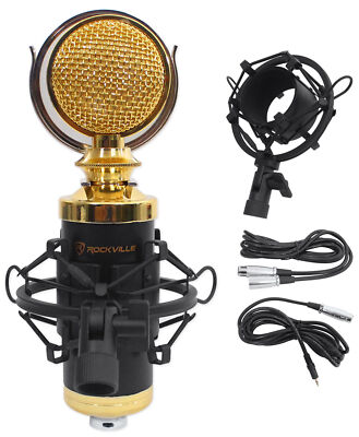 Rockville RCM02 Pro Studio Recording Condenser Microphone Mic+Metal Shock Mount