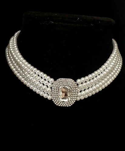【CDL TOKYO】 CDL PEARL CHOKER Size M Trend White Gold Pearl and Diamond Choker Necklace | Yoko