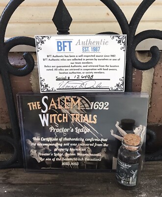 Salem Witch Trials Relic Soil Sample with COA Proctors Ledge