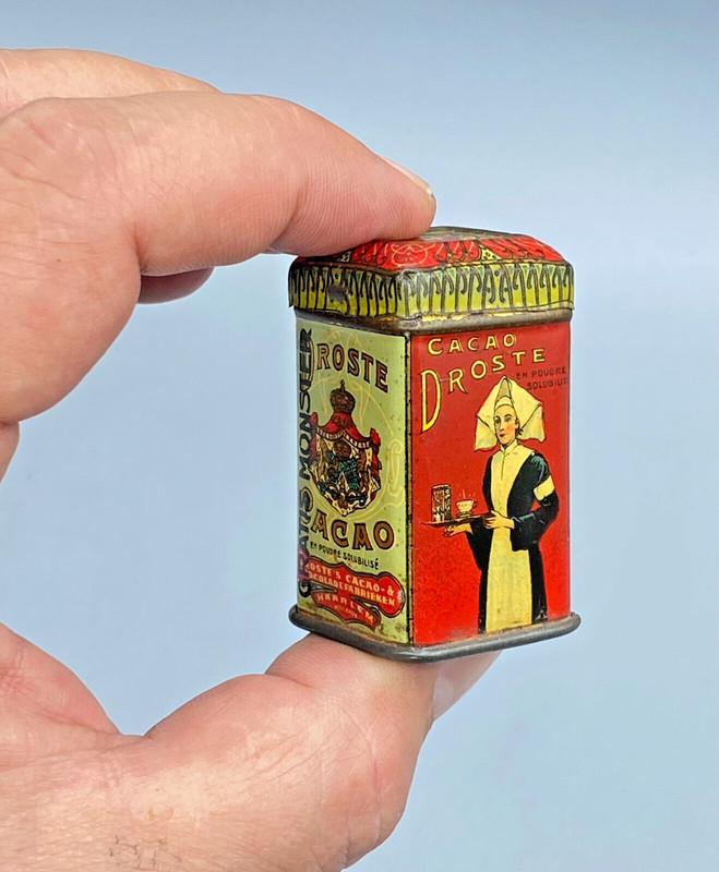 Kleine Feinster Droste Cacao Blechdose Miniature Puppenstube Probedoseum Um 1920