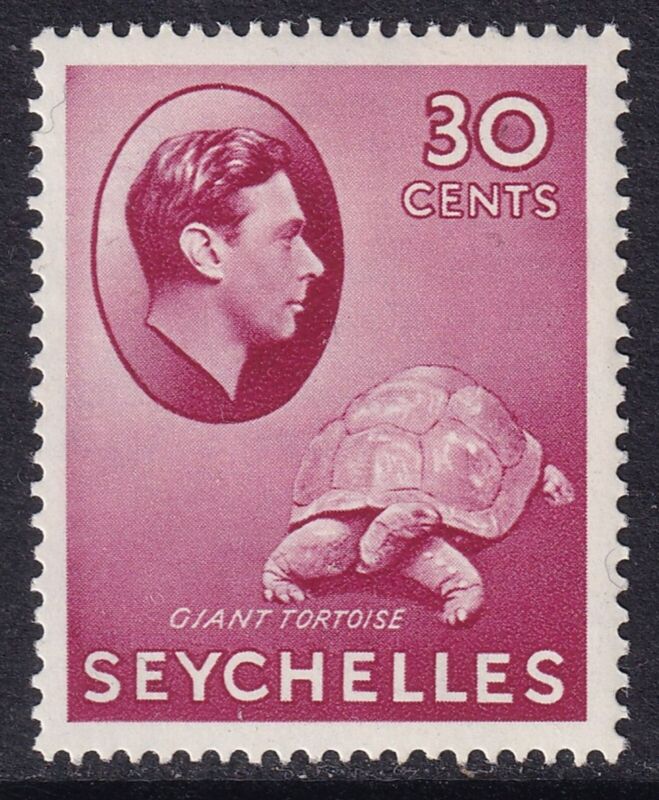 SEYCHELLES 1938-49 KGVI Giant Tortoise 30c Carmine SG 142 MH/* (CV £50)