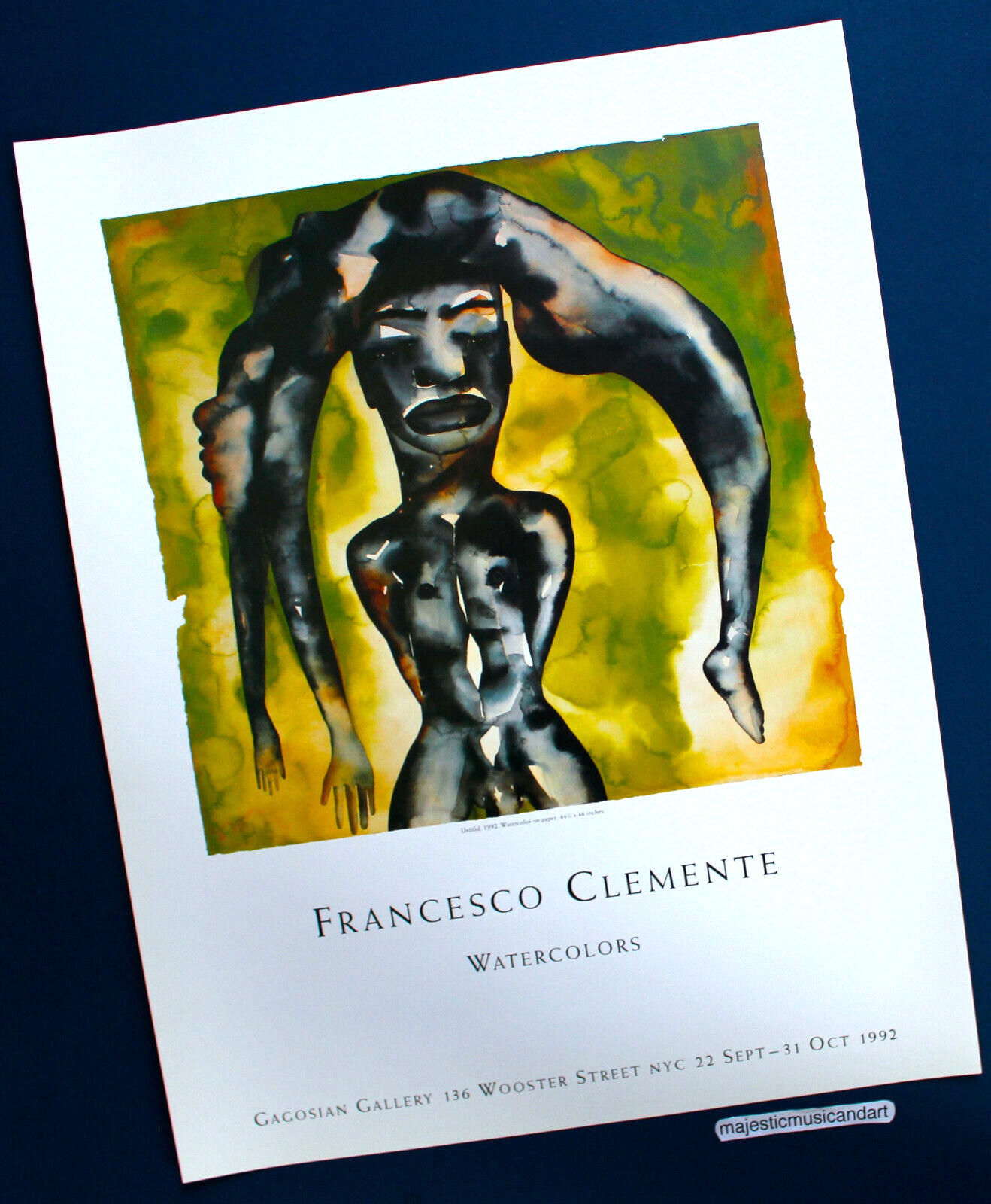 FRANCESCO CLEMENTE ORIGINAL 1992 NYC EXHIBITION ART