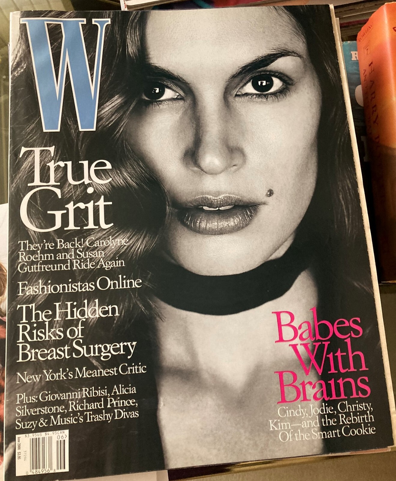 VINTAGE W MAGAZINE JUNE 2000 CINDY CRAWFORD GIOVANNI RIBISI