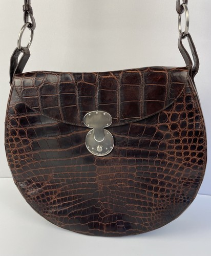 Ralph Lauren Brown Alligator Shoulder Bag Purse | eBay